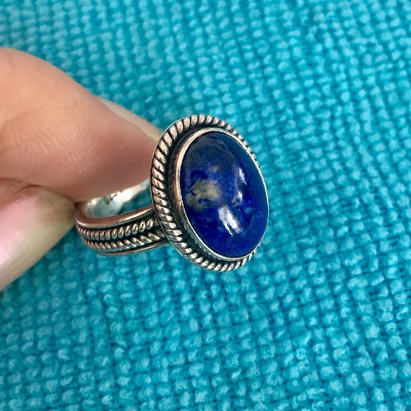 Artisan Crafted Sterling Silver Lapis Ring - Picture 1 of 8